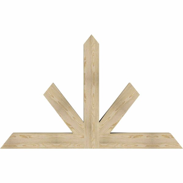 Ekena Millwork Saratoga Rough Sawn Timber Gable Bracket, Douglas Fir, 72"W x 45"H x 6"D x 6"F, 15/12 Pitch GBW072X45X0606SAR00RDF - main